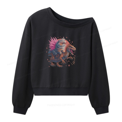 Pagewings Vintage Book Lover Princess Women Off  Shoulder Sweatshirt