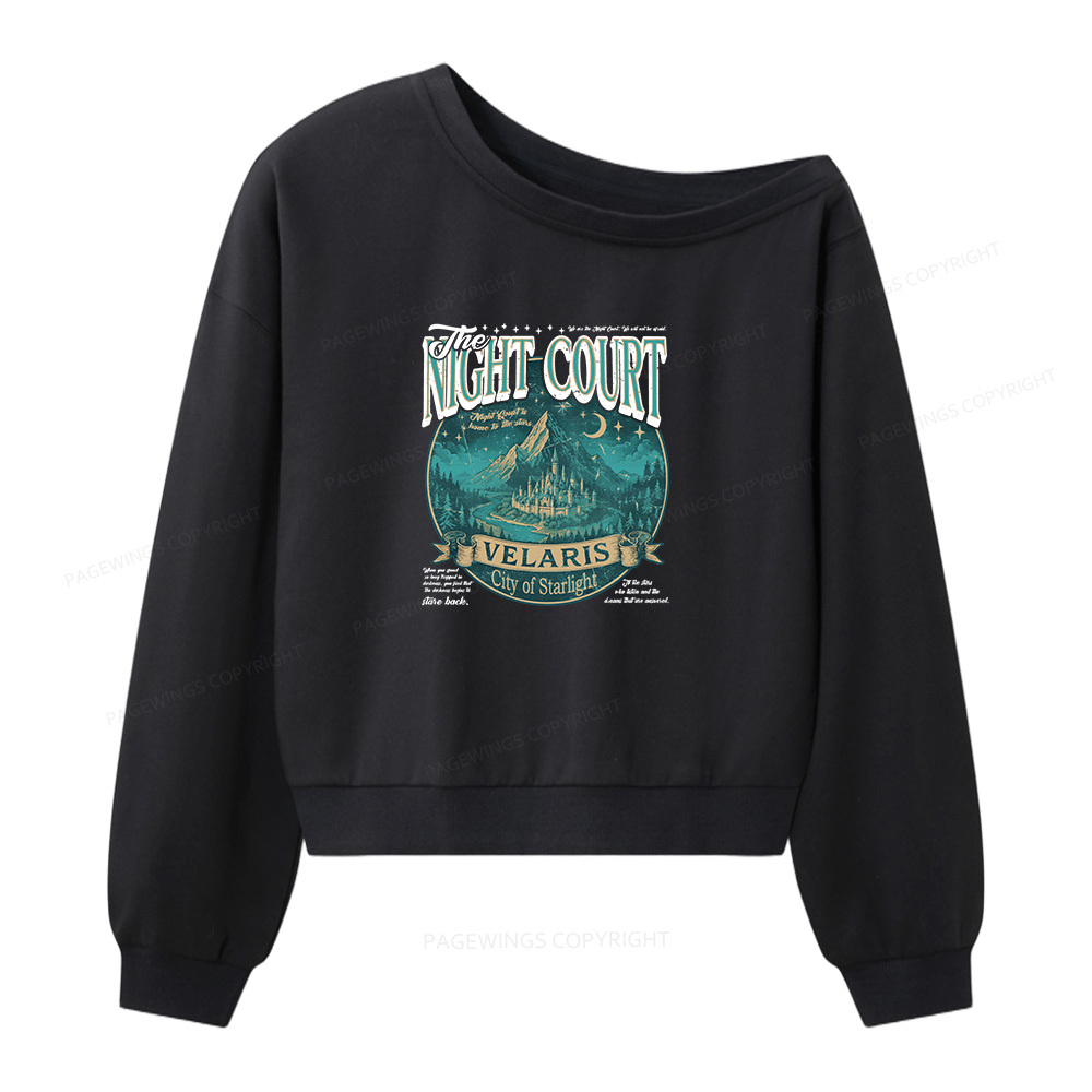 Pagewings The Night Court Women Off  Shoulder Sweatshirt