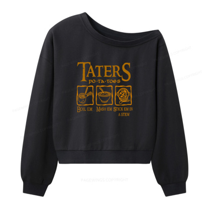 Pagewings Taters PoTaToes Women Off  Shoulder Sweatshirt
