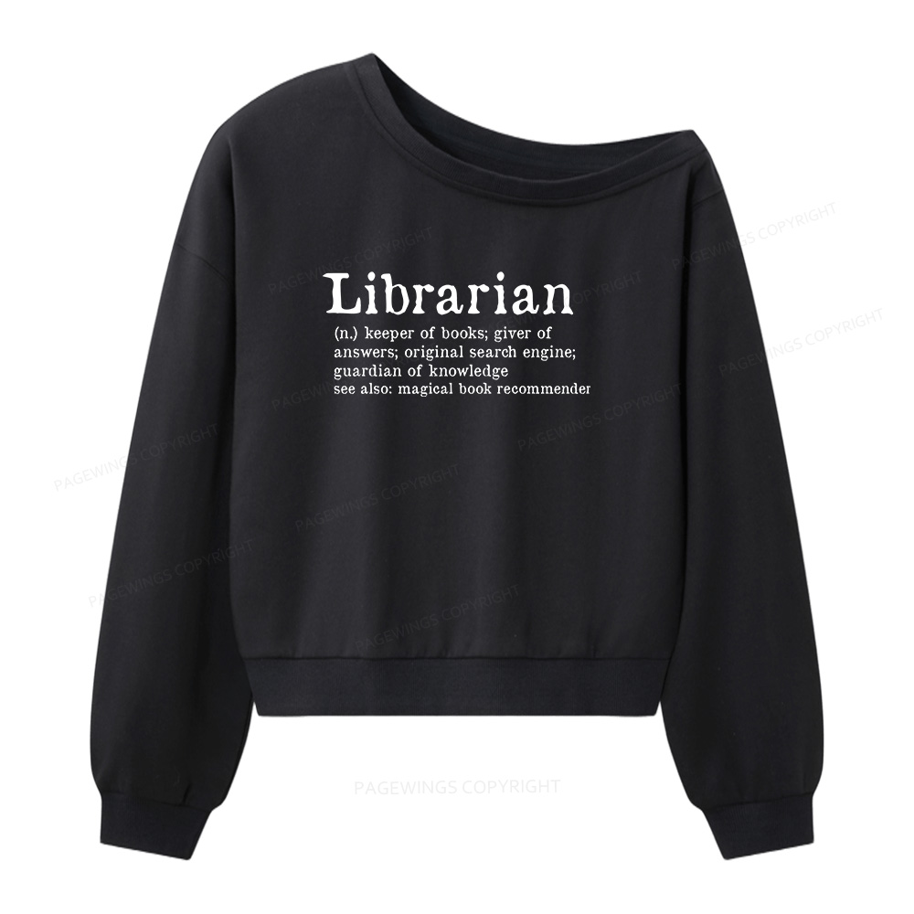 Pagewings Librarian Women Off  Shoulder Sweatshirt