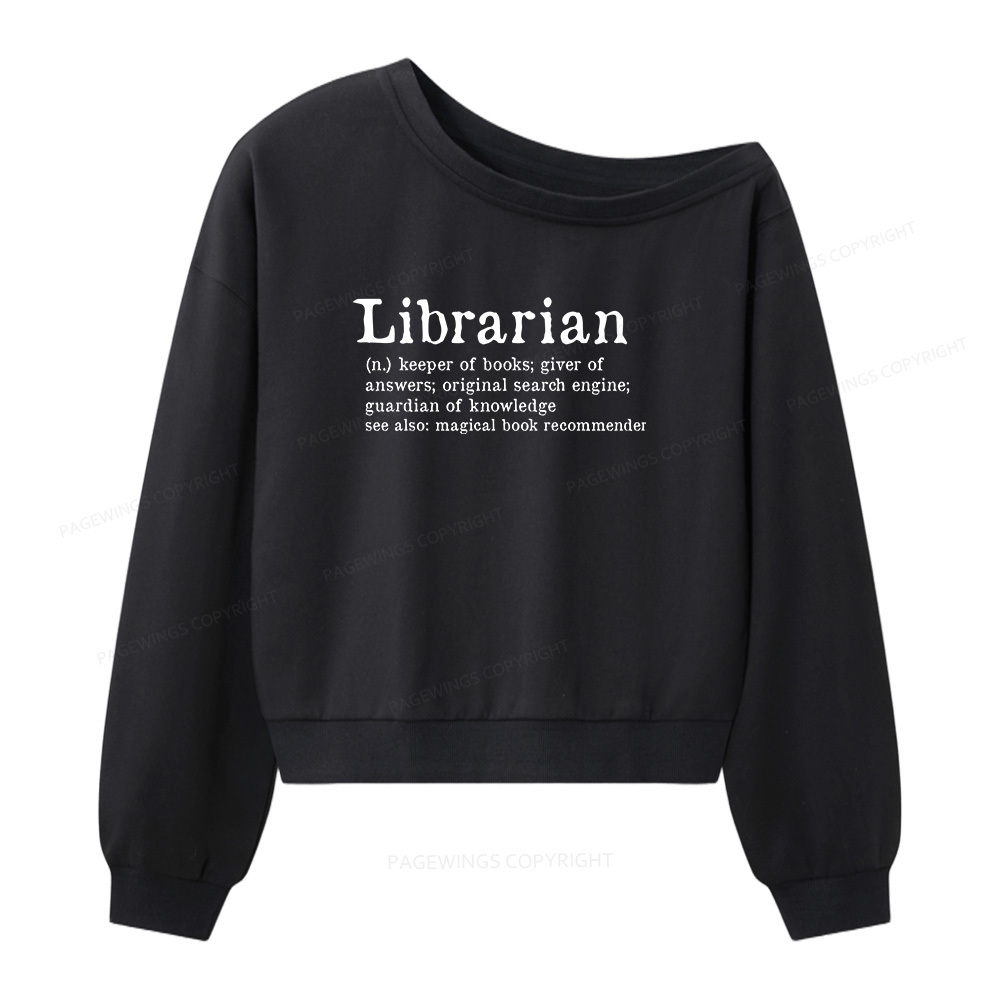 Pagewings Librarian Women Off  Shoulder Sweatshirt