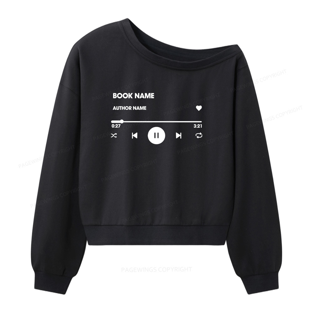 Pagewings Personalized Book Name Women Off  Shoulder Sweatshirt