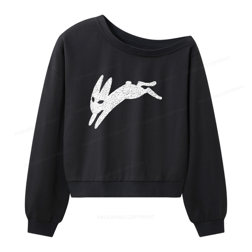 Pagewings Death Bunny Women Off  Shoulder Sweatshirt