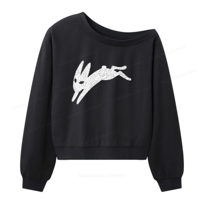 Pagewings Death Bunny Women Off  Shoulder Sweatshirt