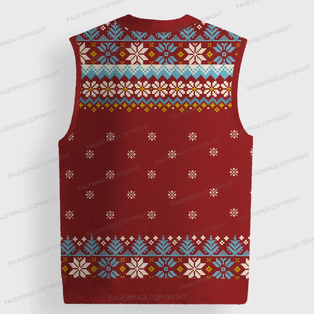 Pagewings Introverted But Willing To Discuss Sanctuary Moon Unisex V-Neck Ugly Knit Vest