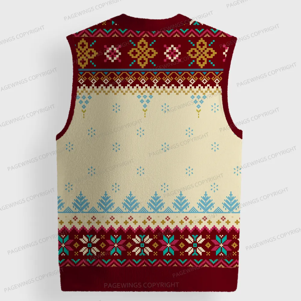 Pagewings Emotions Unisex V-Neck Ugly Knit Vest