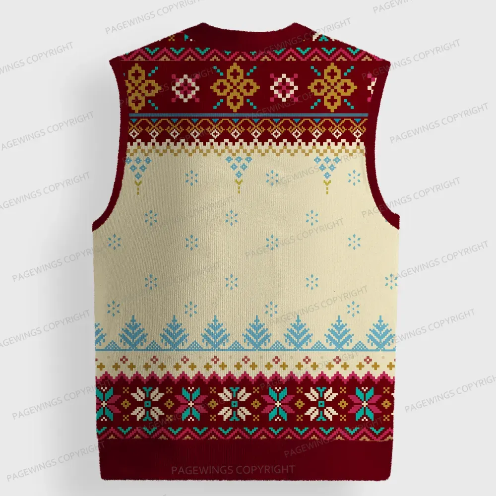 Pagewings Emotions Unisex V-Neck Ugly Knit Vest