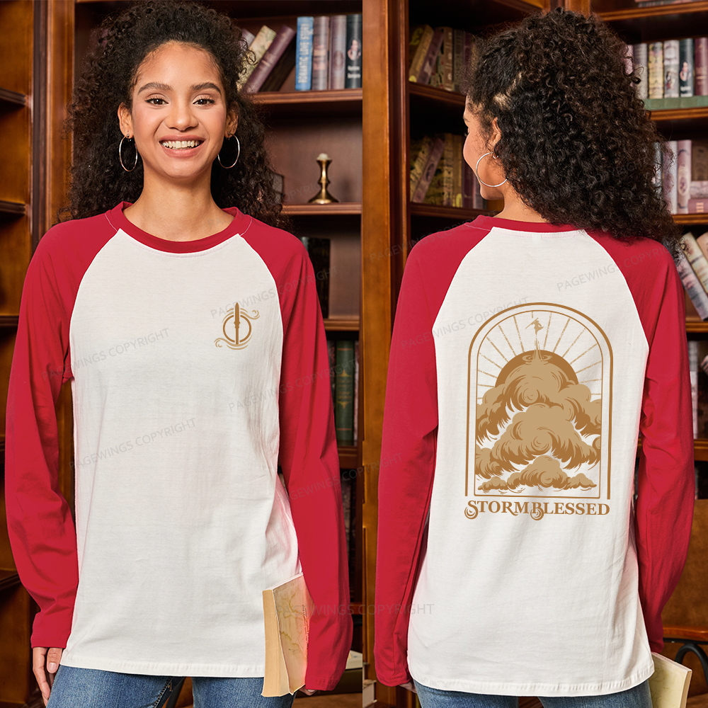Pagewings Storm Fantasy Book Lover Long Sleeve Raglan T-shirt