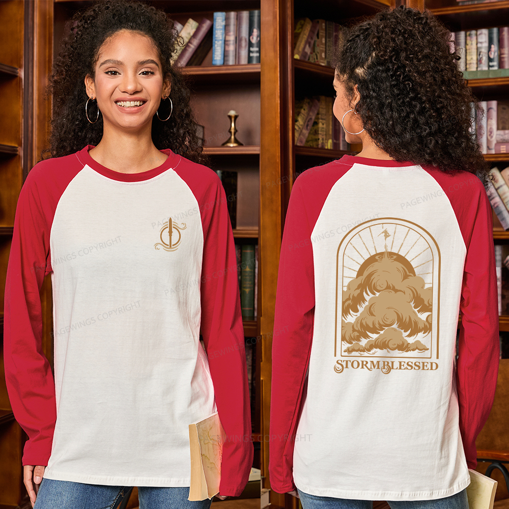 Pagewings Storm Fantasy Book Lover Long Sleeve Raglan T-shirt