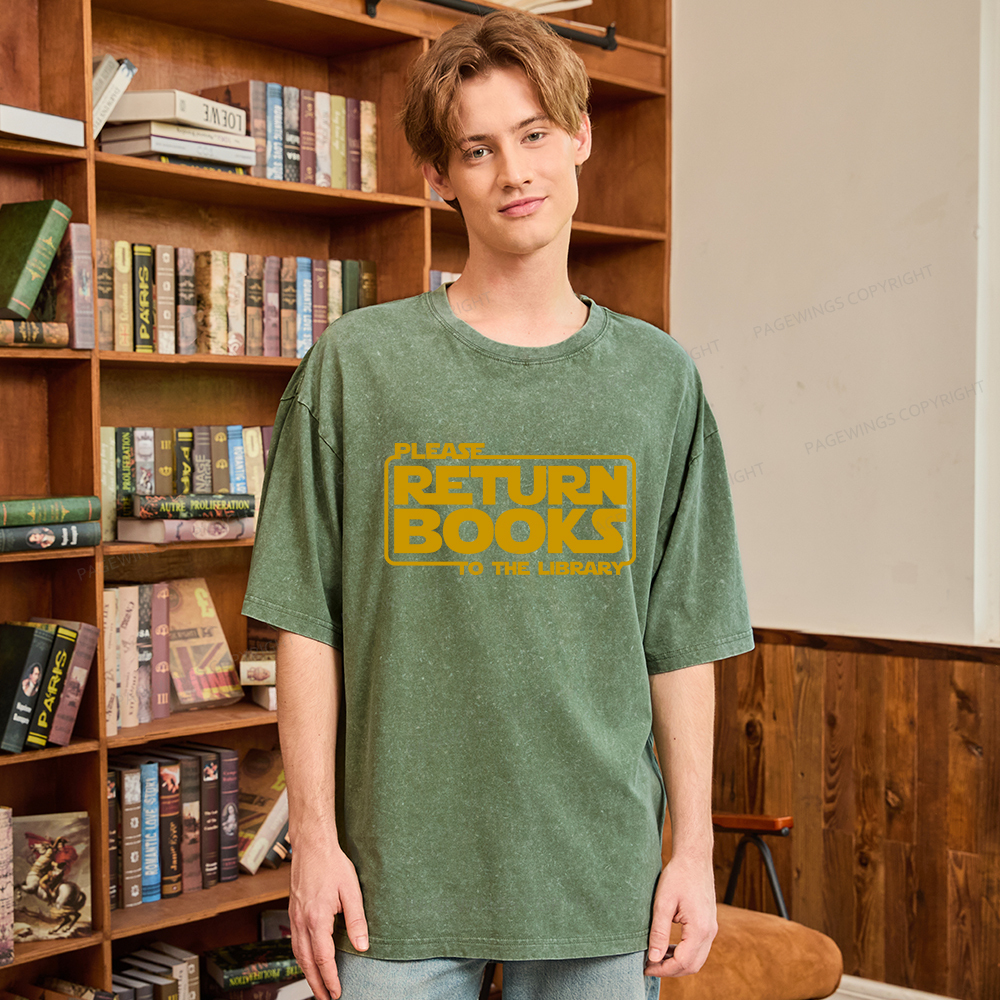 Pagewings Please Return Books To The Library Unisex Washed T-shirt