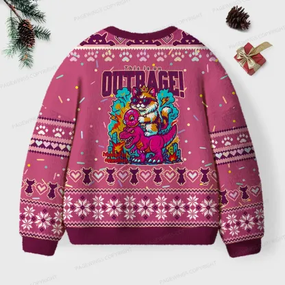 Pagewings This Is An Outrage Unisex Ugly Knit Sweatshirt