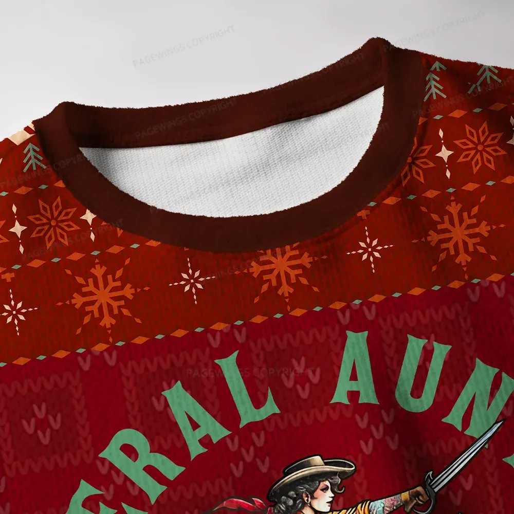 Pagewings Feral Aunts Book Club Unisex Ugly Knit Sweatshirt