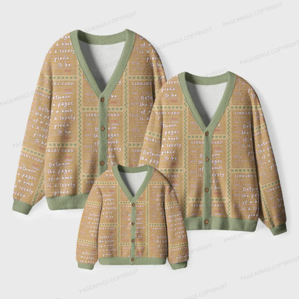 Pagewings Library Card Unisex Ugly Cardigan Sweaters