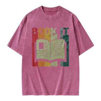 Pagewings Book It Retro 80s Unisex Washed T-shirt
