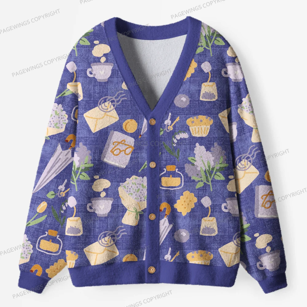 Pagewings Cozy Reading Unisex Ugly Cardigan Sweaters