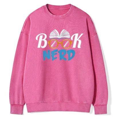 Pagewings Book Nerd Unisex Washed Sweatshirt