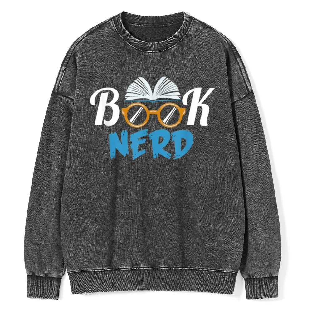 Pagewings Book Nerd Unisex Washed Sweatshirt