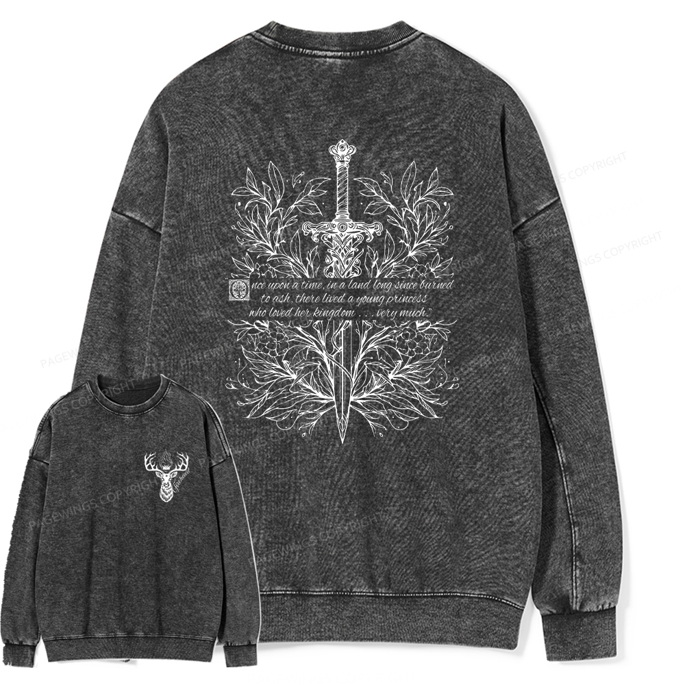 Pagewings Fireheart Unisex Washed Sweatshirt