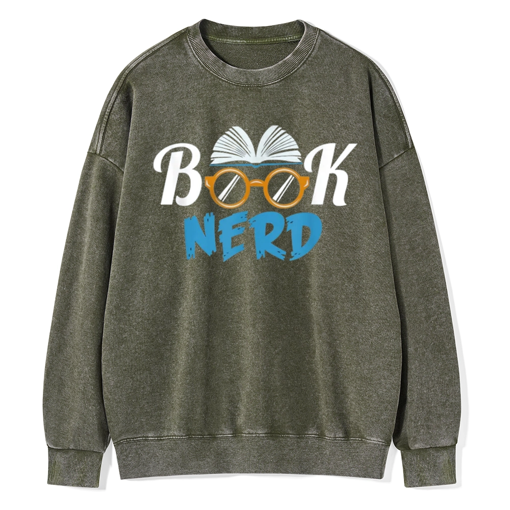 Pagewings Book Nerd Unisex Washed Sweatshirt