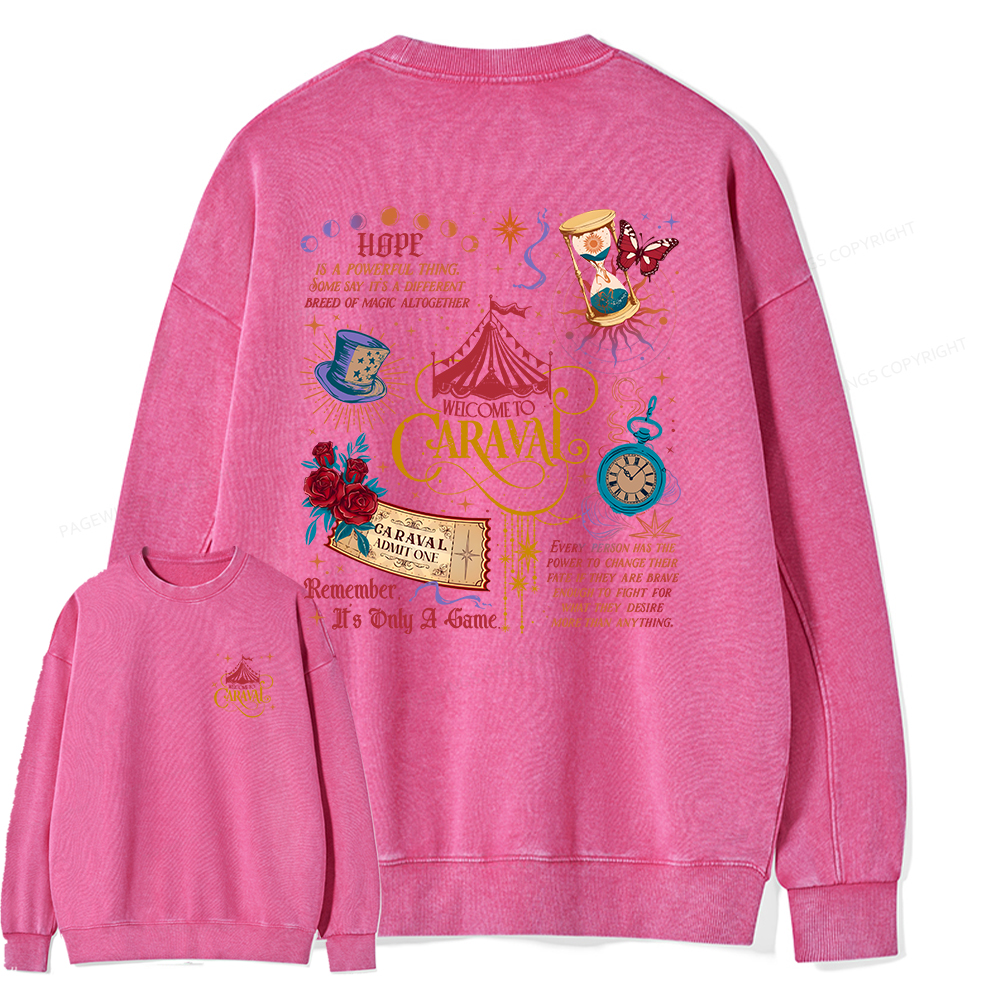 Pagewings Bookish Fantasy Unisex Washed Sweatshirt