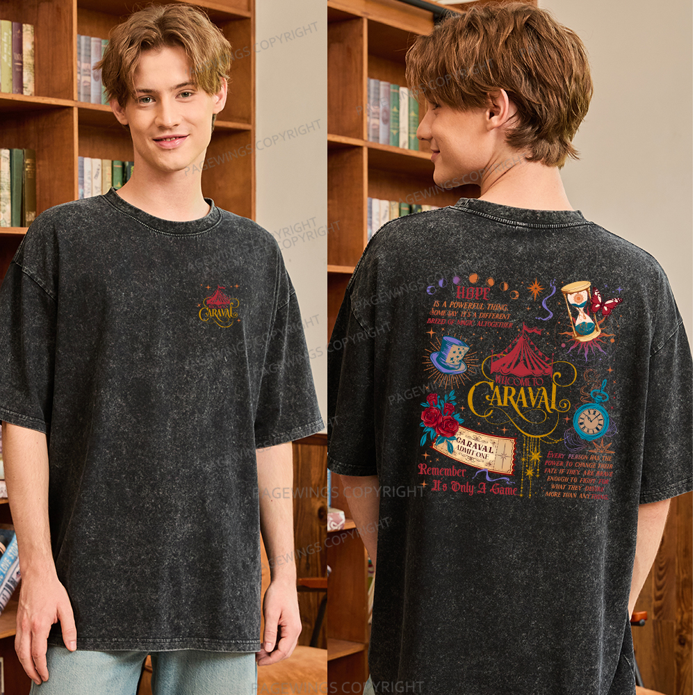 Pagewings Bookish Fantasy Unisex Washed T-shirt