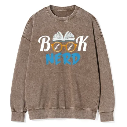 Pagewings Book Nerd Unisex Washed Sweatshirt