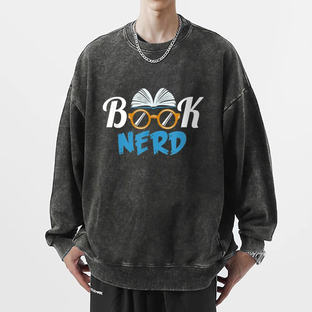 Pagewings Book Nerd Unisex Washed Sweatshirt