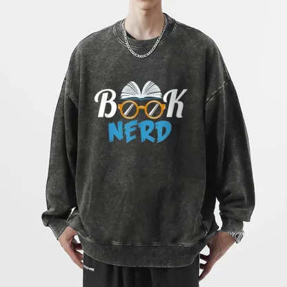 Pagewings Book Nerd Unisex Washed Sweatshirt