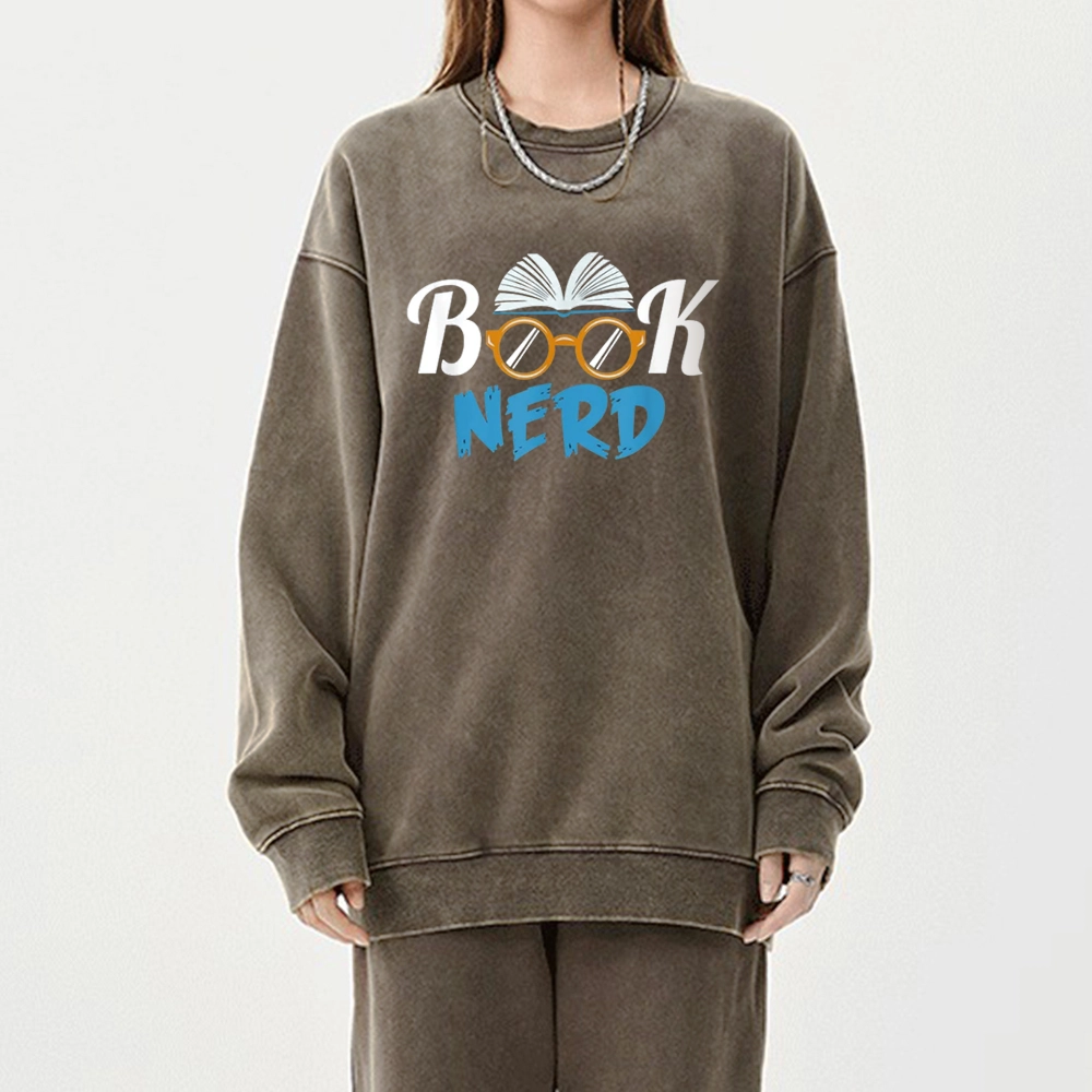 Pagewings Book Nerd Unisex Washed Sweatshirt
