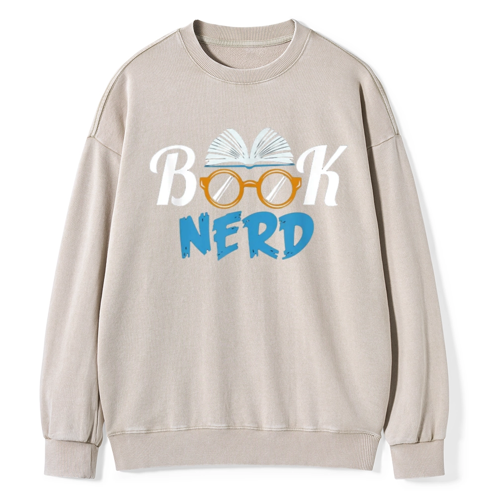 Pagewings Book Nerd Unisex Washed Sweatshirt
