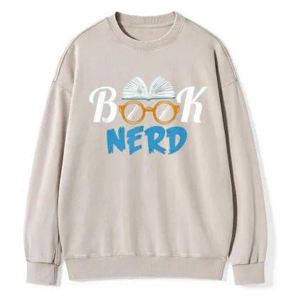 Pagewings Book Nerd Unisex Washed Sweatshirt