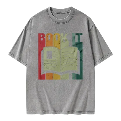Pagewings Book It Retro 80s Unisex Washed T-shirt
