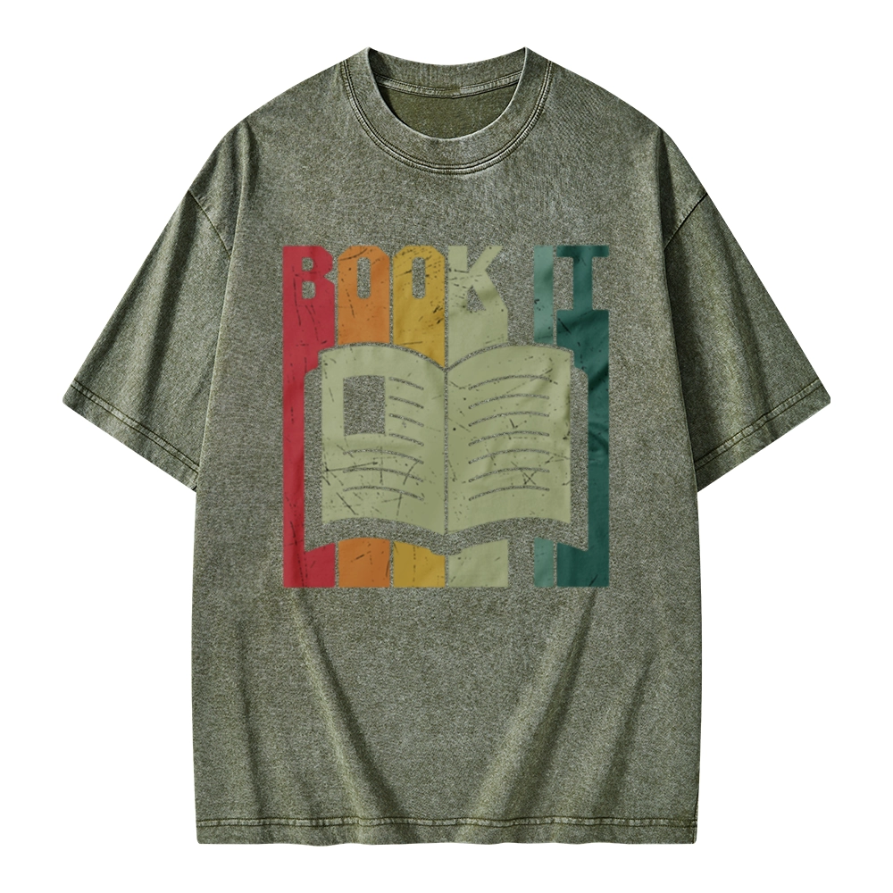 Pagewings Book It Retro 80s Unisex Washed T-shirt