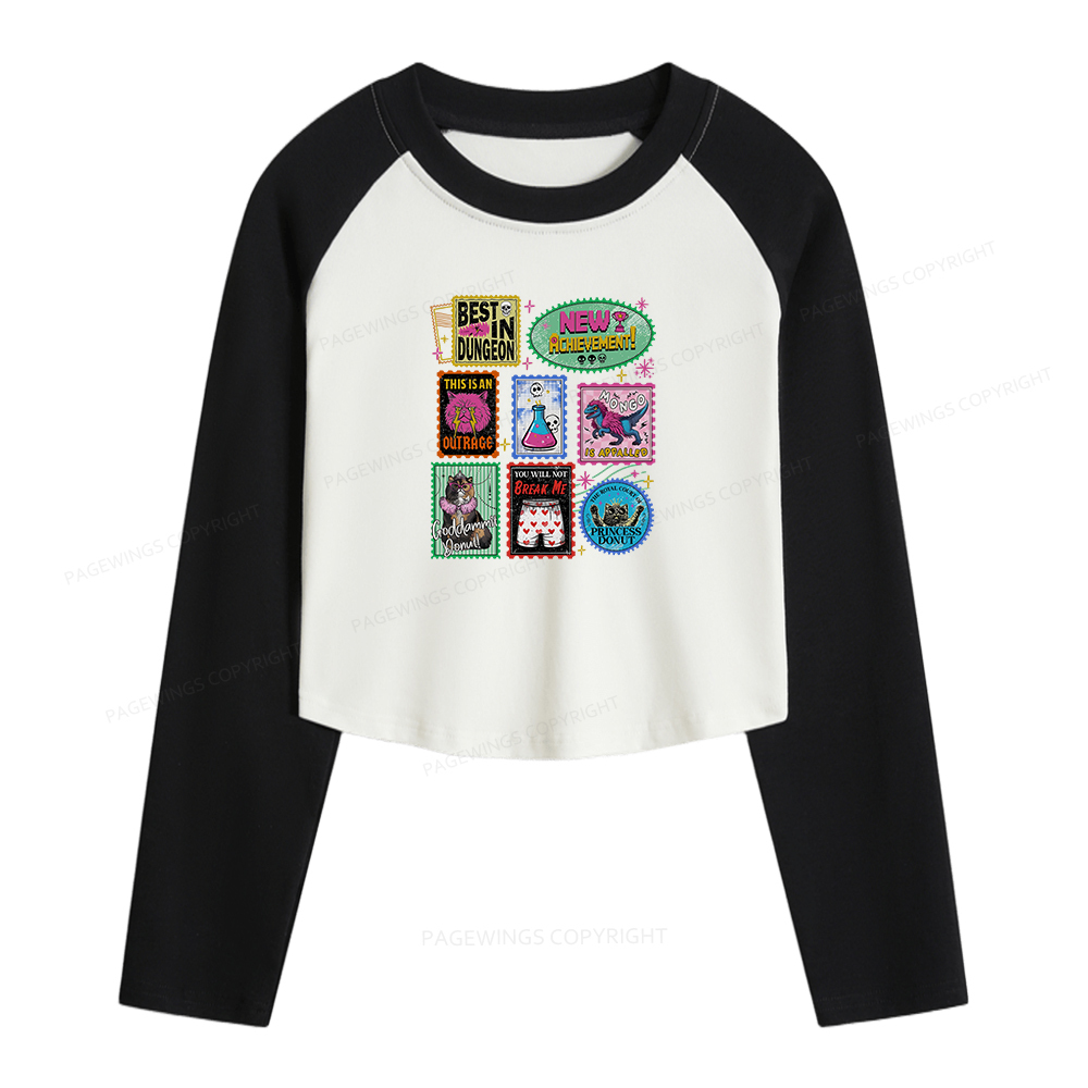 Pagewings New Achievement Women Long Sleeve Crop Raglan T-shirt