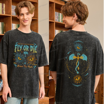 Pagewings Fly Or Die Unisex Washed T-shirt