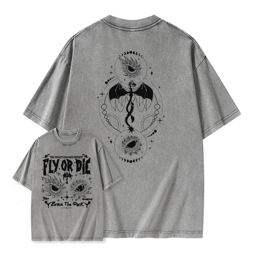 Pagewings Fly Or Die Unisex Washed T-shirt