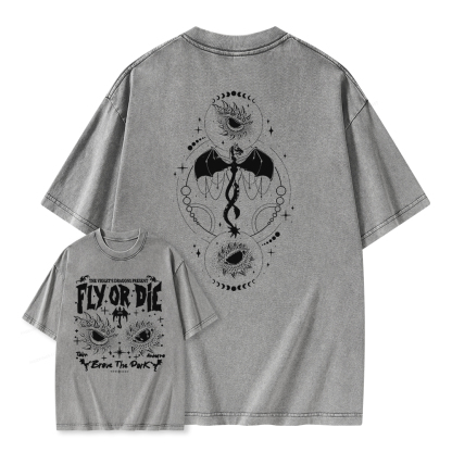 Pagewings Fly Or Die Unisex Washed T-shirt