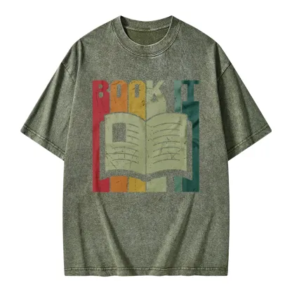 Pagewings Book It Retro 80s Unisex Washed T-shirt