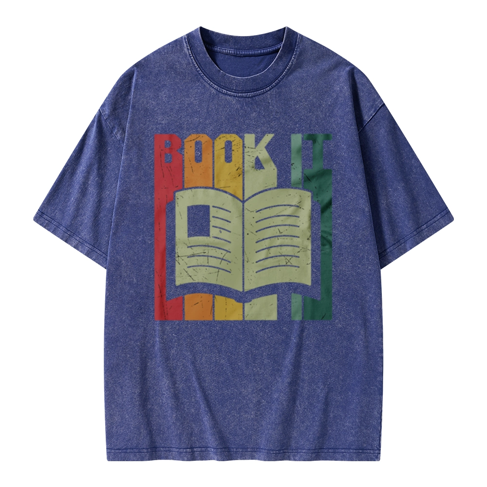Pagewings Book It Retro 80s Unisex Washed T-shirt