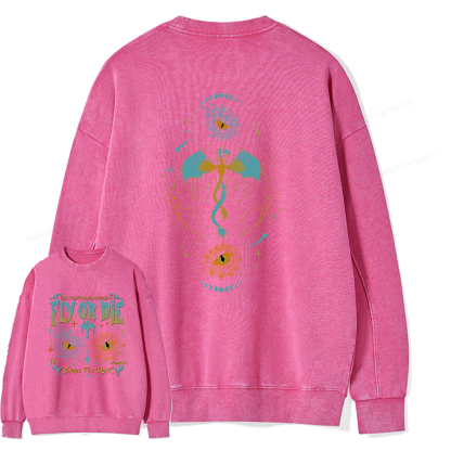 Pagewings Fly Or Die Unisex Washed Sweatshirt