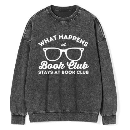 Pagewings What Happens At Book Club Unisex Washed Sweatshirt