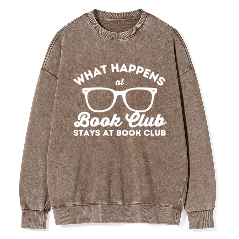Pagewings What Happens At Book Club Unisex Washed Sweatshirt