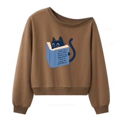 Pagewings How To Buy New Books Women Off  Shoulder Sweatshirt