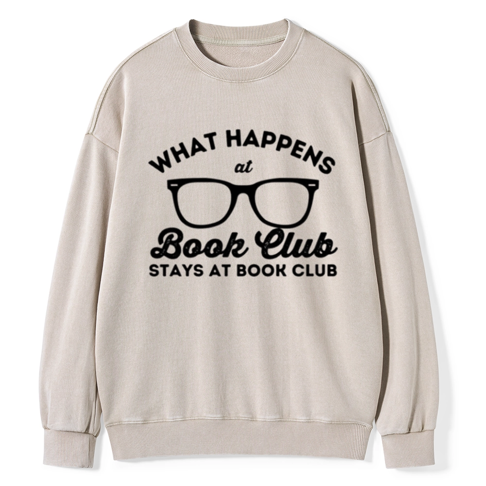 Pagewings What Happens At Book Club Unisex Washed Sweatshirt