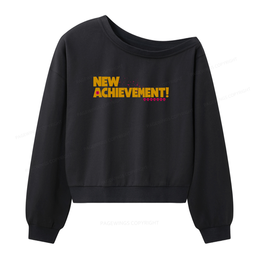 Pagewings New Achievement Women Off  Shoulder Sweatshirt
