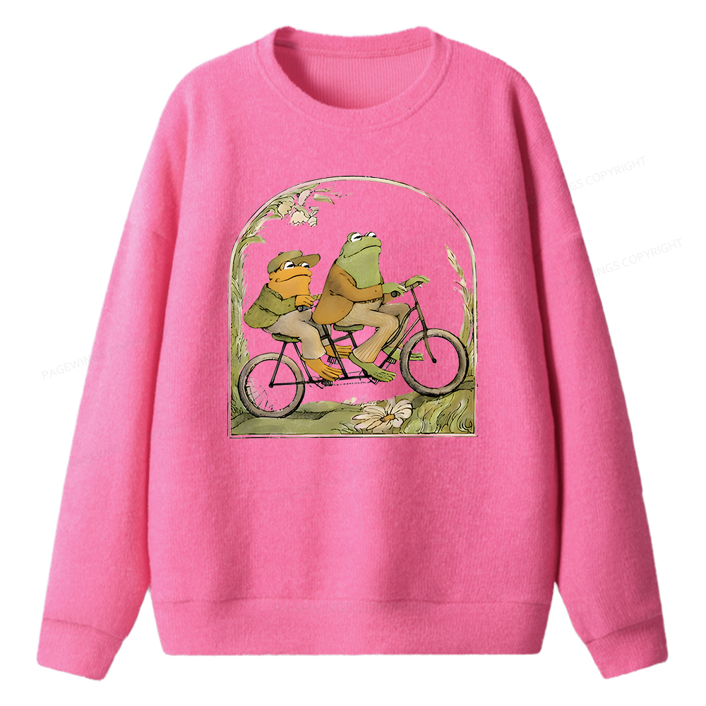 Pagewings Frog And Toad Book Vintage Unisex Knit Sweatshirt