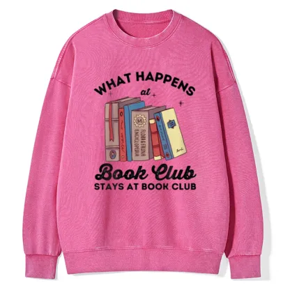 Pagewings Stays At Book Club Book Unisex Washed Sweatshirt