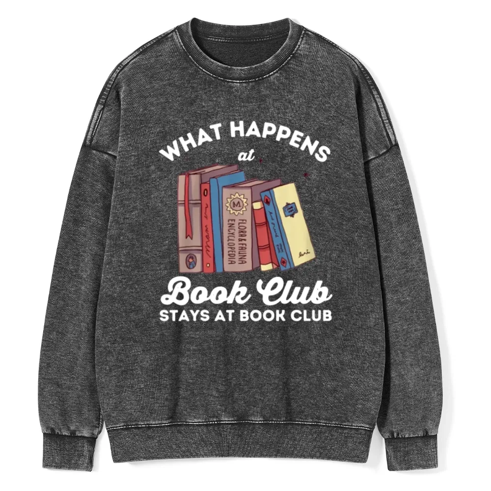 Pagewings Stays At Book Club Book Unisex Washed Sweatshirt