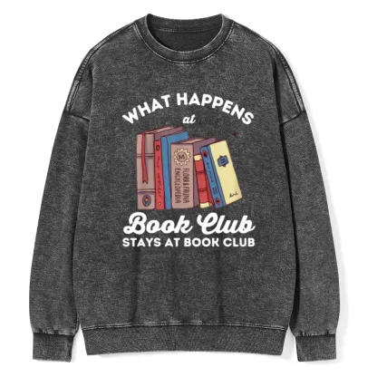 Pagewings Stays At Book Club Book Unisex Washed Sweatshirt