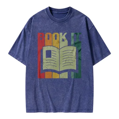 Pagewings Book It Retro 80s Unisex Washed T-shirt